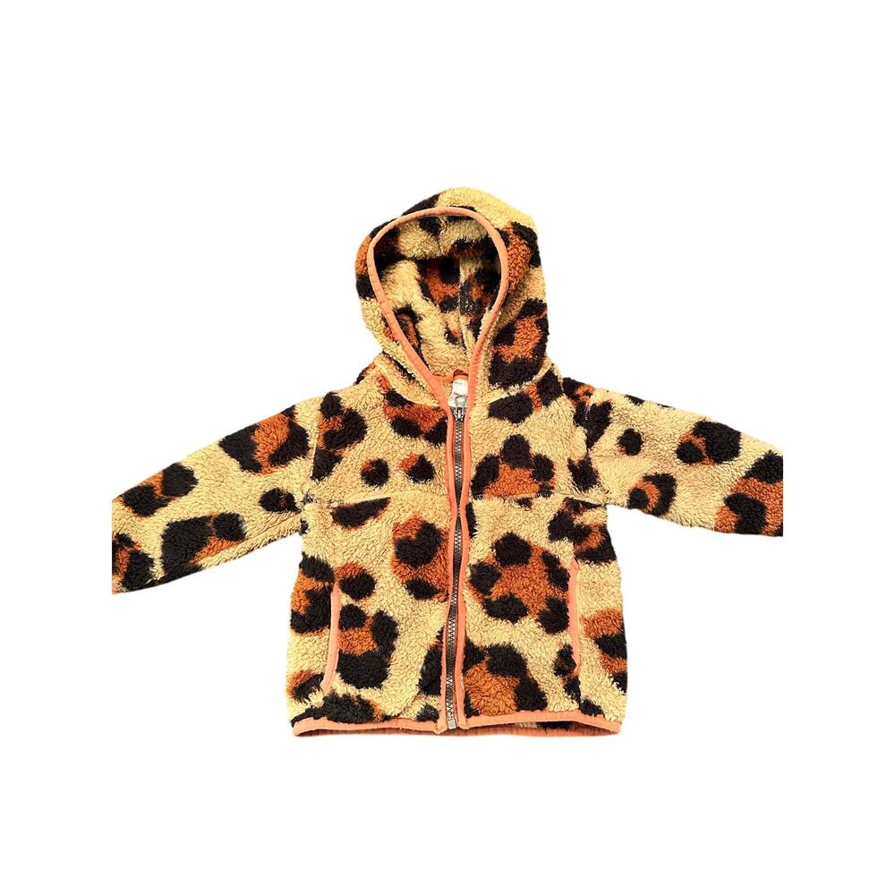 Hanna Andersson Leopard Print Zip Up Hoodie 18-24 Months